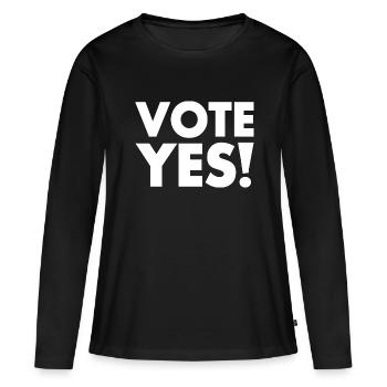 Vote yes - T-shirt manches longues Premium bio Femme - noir - Devant - Julia (174cm)