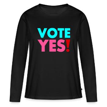 Vote yes - T-shirt manches longues Premium bio Femme - noir - Devant - Julia (174cm)