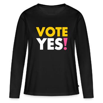 Vote yes - T-shirt manches longues Premium bio Femme - noir - Devant - Julia (174cm)