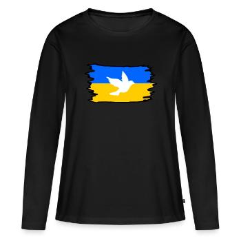 Ukraine - T-shirt manches longues Premium bio Femme - noir - Devant - Julia (174cm)