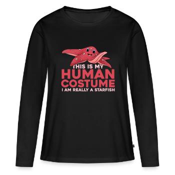 Seestern - Frauen Premium Bio Langarmshirt - Schwarz - Vorne - Julia (174cm)