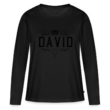 Nom de David - T-shirt manches longues Premium bio Femme - noir - Devant - Julia (174cm)