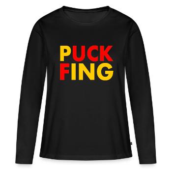 Puck fing - T-shirt manches longues Premium bio Femme - noir - Devant - Julia (174cm)