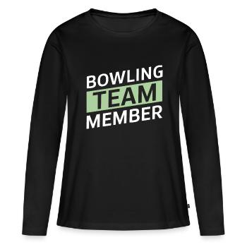 Équipe de bowling - T-shirt manches longues Premium bio Femme - noir - Devant - Julia (174cm)