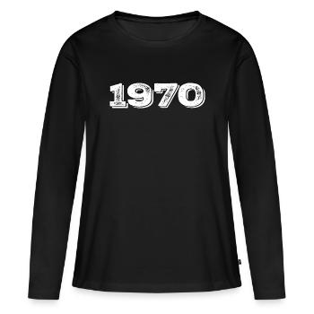 Geburtstagsgeschenk 1970 - 1970 - Frauen Premium Bio Langarmshirt - Schwarz - Vorne - Julia (174cm)