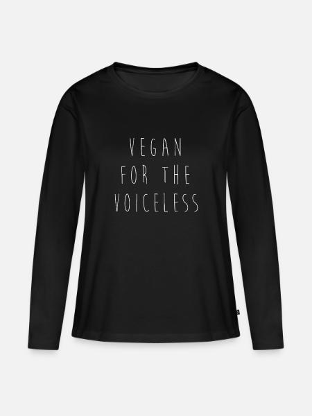 Vegan for the Voiceless - Frauen Premium Bio Langarmshirt - Schwarz