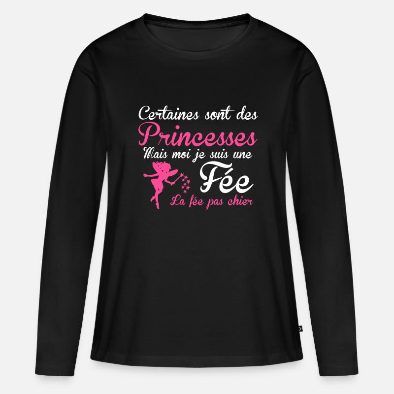 la fée pas chier - Frauen Premium Bio Langarmshirt - Schwarz