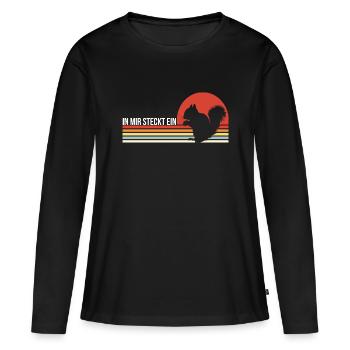 Cute Squirrel | In Mir Steckt Ein Eichhörnchen - Frauen Premium Bio Langarmshirt - Schwarz - Vorne - Julia (174cm)