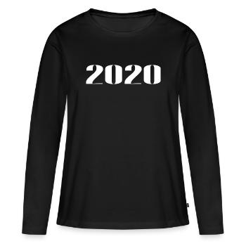 2020 - Cadeau né en 2020 - T-shirt manches longues Premium bio Femme - noir - Devant - Julia (174cm)