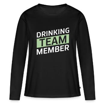Équipe de consommation d’alcool - T-shirt manches longues Premium bio Femme - noir - Devant - Julia (174cm)