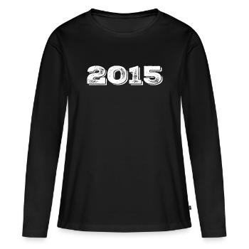 Geburtstagsgeschenk 2015 - 2015 - Frauen Premium Bio Langarmshirt - Schwarz - Vorne - Julia (174cm)