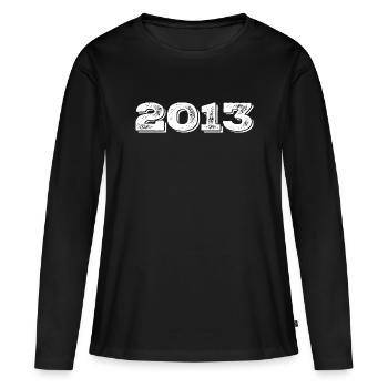 Geburtstagsgeschenk 2013 - 2013 - Frauen Premium Bio Langarmshirt - Schwarz - Vorne - Julia (174cm)