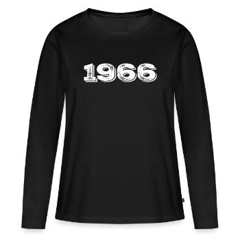 Geburtstagsgeschenk 1966 - 1966 - Frauen Premium Bio Langarmshirt - Schwarz - Vorne - Julia (174cm)