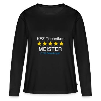 KFZ Techniker Meister mit Bewertung weiss - Frauen Premium Bio Langarmshirt - Schwarz - Vorne - Julia (174cm)