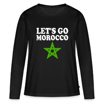Maroc - T-shirt manches longues Premium bio Femme - noir - Devant - Julia (174cm)
