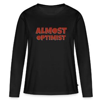presque optimiste - T-shirt manches longues Premium bio Femme - noir - Devant - Julia (174cm)