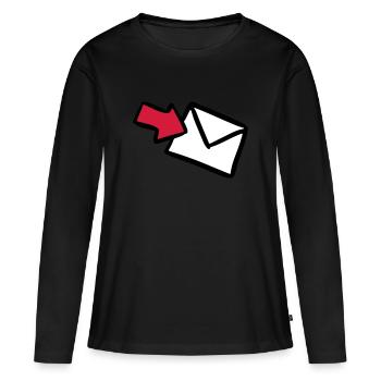 Lettre e-mail mail lettre lettre message envoi - T-shirt manches longues Premium bio Femme - noir - Devant - Julia (174cm)