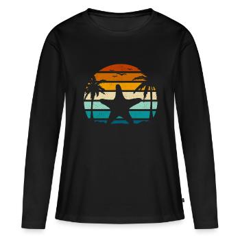Seestern - Frauen Premium Bio Langarmshirt - Schwarz - Vorne - Julia (174cm)