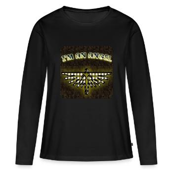 Je suis un ange - Club WoW - 2023 - T-shirt manches longues Premium bio Femme - noir - Devant - Julia (174cm)