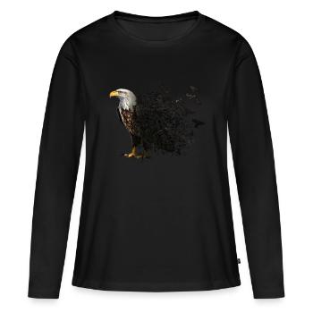 Adler - Frauen Premium Bio Langarmshirt - Schwarz - Vorne - Julia (174cm)