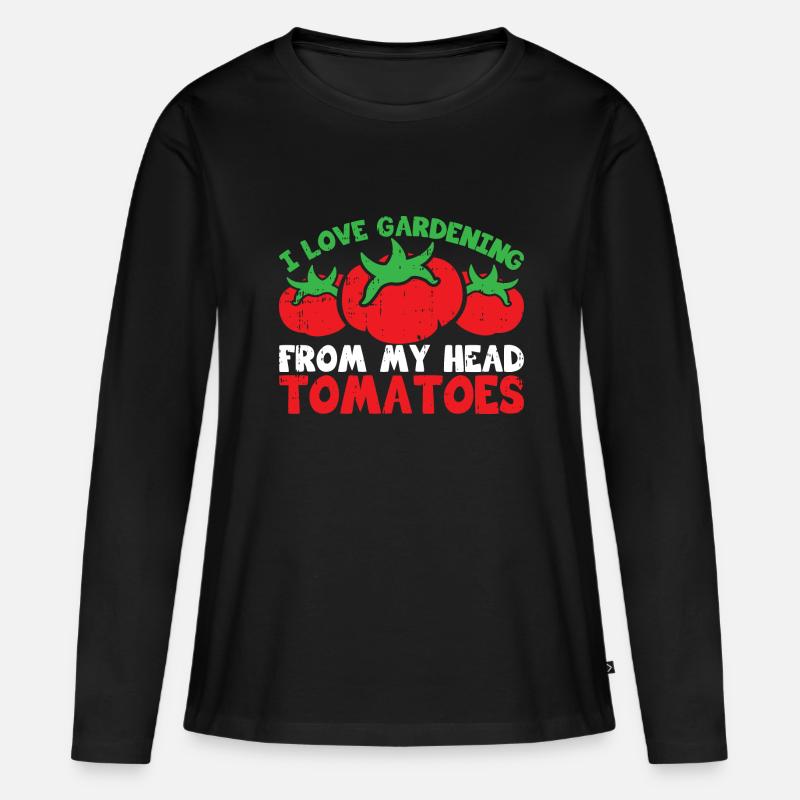 Tomate - Frauen Premium Bio Langarmshirt - Schwarz