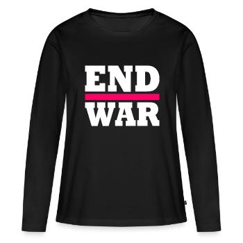 End war - T-shirt manches longues Premium bio Femme - noir - Devant - Julia (174cm)