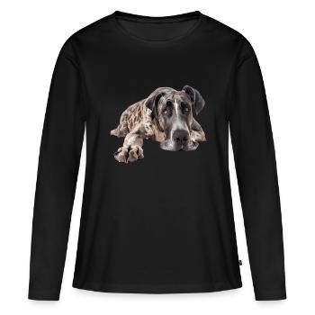 Great Dane - Women's Premium Organic Long Sleeve Shirt - black - Front - Julia (174cm)