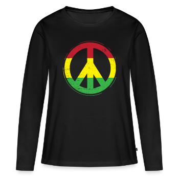 Peace Reggae Rastafari Ska cadeau - T-shirt manches longues Premium bio Femme - noir - Devant - Julia (174cm)