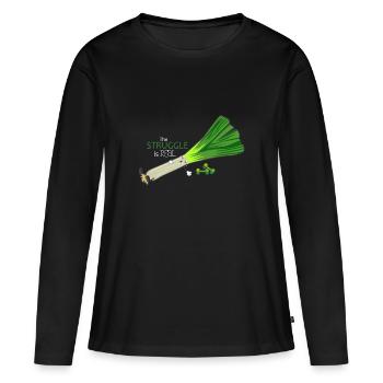 Low fitness leek - Women's Premium Organic Long Sleeve Shirt - black - Front - Julia (174cm)