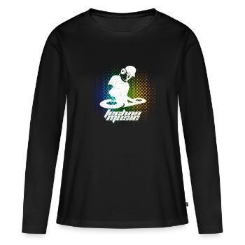 Musique Techno - Drum & Bass - T-shirt manches longues Premium bio Femme - noir - Devant - Julia (174cm)