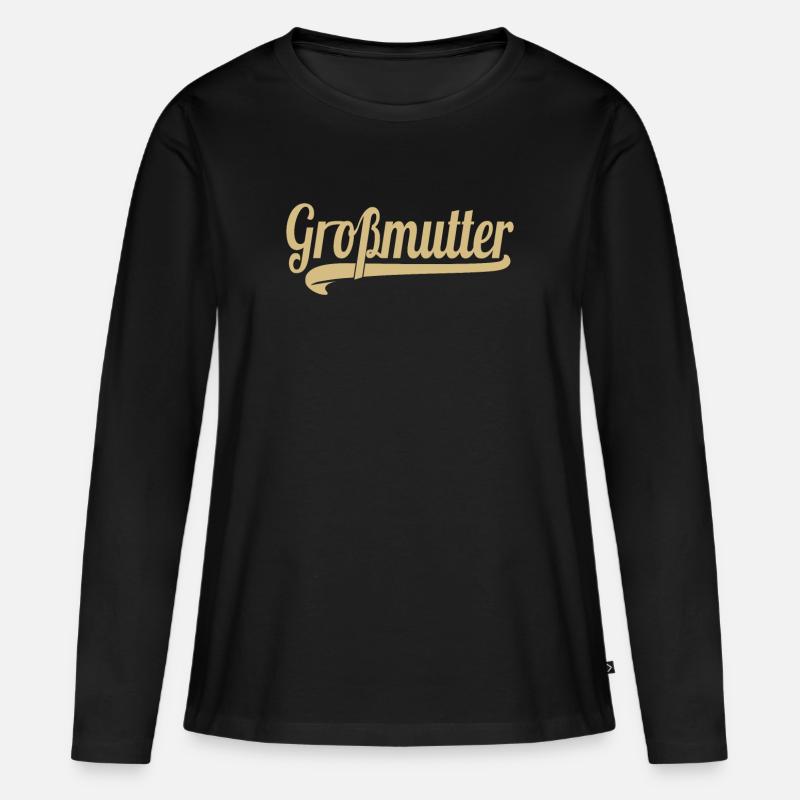 Großmutter Grossmutter - Frauen Premium Bio Langarmshirt - Schwarz