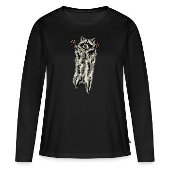 Raccoon Hug Racoon Hug - Women's Premium Organic Long Sleeve Shirt - black - Front - Julia (174cm)