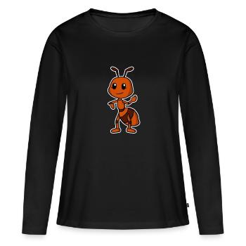 Douce fourmi insecte - T-shirt manches longues Premium bio Femme - noir - Devant - Julia (174cm)
