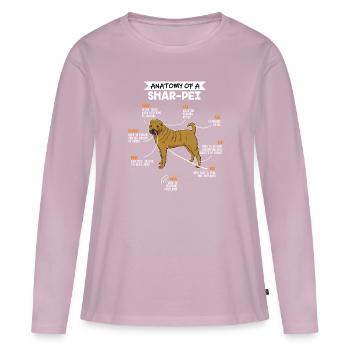 Shar Pei Anatomie Hunde Geschenk - Frauen Premium Bio Langarmshirt - Altrosa - Vorne - Julia (174cm)
