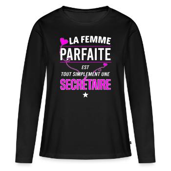 Die perfekte Frau ist Sekretärin - Frauen Premium Bio Langarmshirt - Schwarz - Vorne - Julia (174cm)