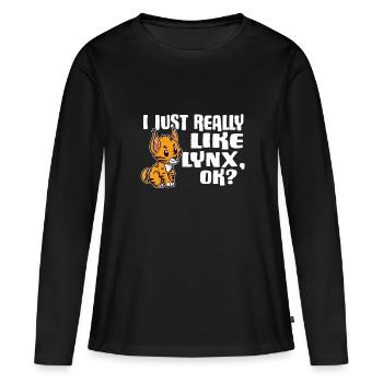 I Just Really Like Lynx Ok Luchs Geschenkidee - Frauen Premium Bio Langarmshirt - Schwarz - Vorne - Julia (174cm)