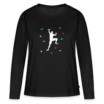 Bouldern Boulder hall mur cadeau - T-shirt manches longues Premium bio Femme - noir - Devant - Julia (174cm)