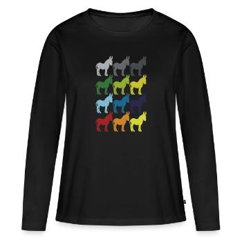 Neon Pop Art Retro Mulet Mulet Idée cadeau - T-shirt manches longues Premium bio Femme - noir - Devant - Julia (174cm)