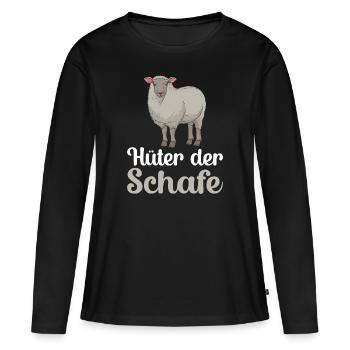 Sheep keeper sheep saying shepherd gift - Women's Premium Organic Long Sleeve Shirt - black - Front - Julia (174cm)