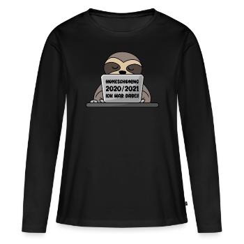 Homeschooling 2020/2021 Ich war dabei! Faultier - Frauen Premium Bio Langarmshirt - Schwarz - Vorne - Julia (174cm)