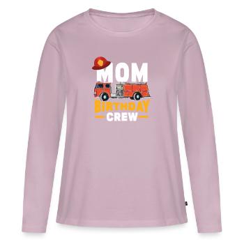 Funny Firefighter Firetruck Mom Birthday Crew - Women's Premium Organic Long Sleeve Shirt - dusky pink - Front - Julia (174cm)