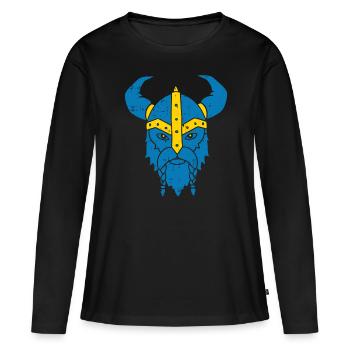 Schweden - Frauen Premium Bio Langarmshirt - Schwarz - Vorne - Julia (174cm)