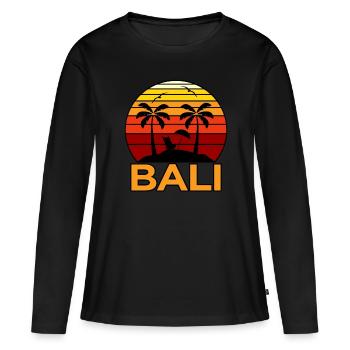 Bali - T-shirt manches longues Premium bio Femme - noir - Devant - Julia (174cm)