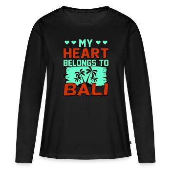 Bali - T-shirt manches longues Premium bio Femme - noir - Devant - Julia (174cm)