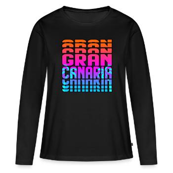 Gran Canaria - Frauen Premium Bio Langarmshirt - Schwarz - Vorne - Julia (174cm)