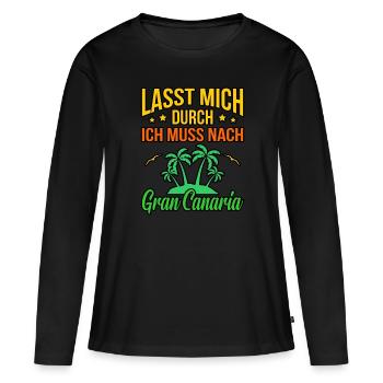 Gran Canaria - Frauen Premium Bio Langarmshirt - Schwarz - Vorne - Julia (174cm)
