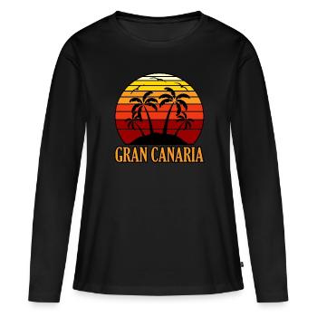 Gran Canaria - Frauen Premium Bio Langarmshirt - Schwarz - Vorne - Julia (174cm)