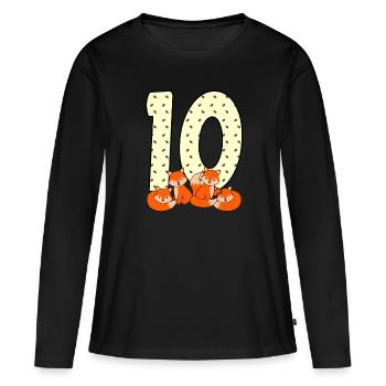 10th birthday - Women's Premium Organic Long Sleeve Shirt - black - Front - Julia (174cm)