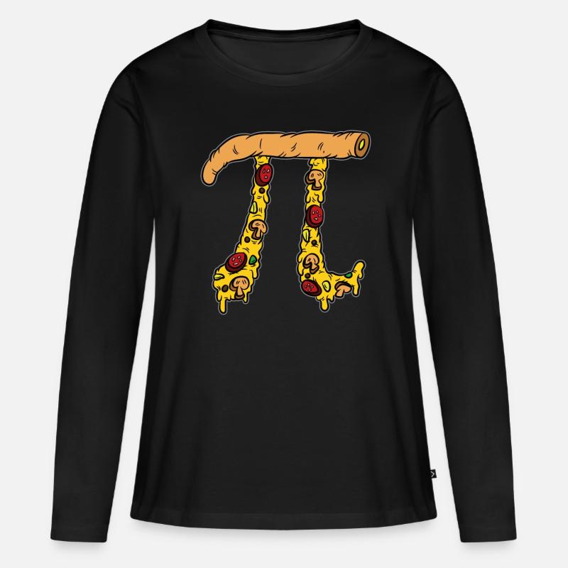 Pi zza Math Pizza-Fan - Frauen Premium Bio Langarmshirt - Schwarz
