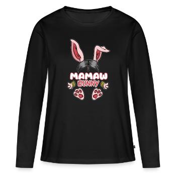 Mamaw Grand-mère indienne Grand-mère Inde Memaw - T-shirt manches longues Premium bio Femme - noir - Devant - Julia (174cm)